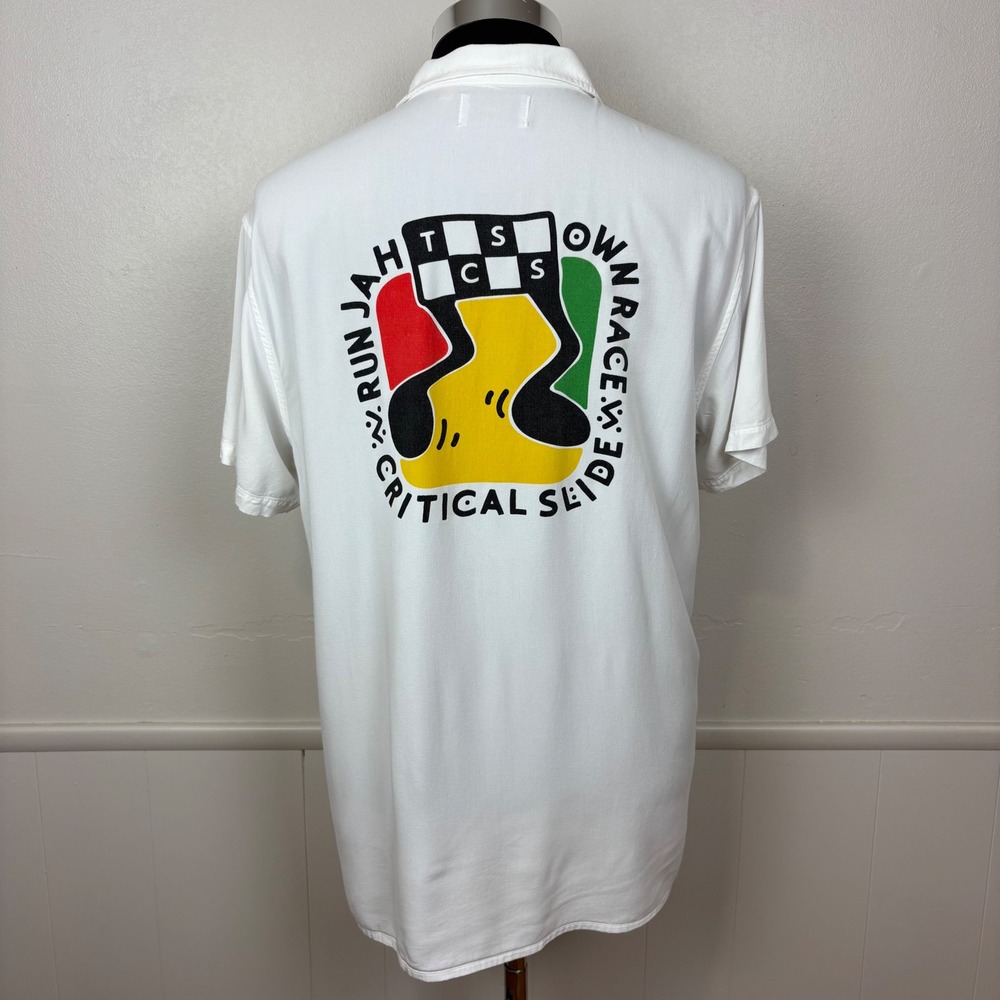The Critical Slide Society TCSS Button Up Shirt Large Surfer Australia Run Jah